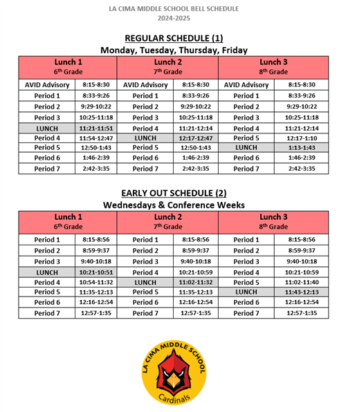 LCMS Bell Schedule